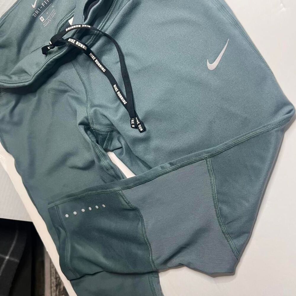 Nike Dri fit Running Women's sage Green reflective Leggings